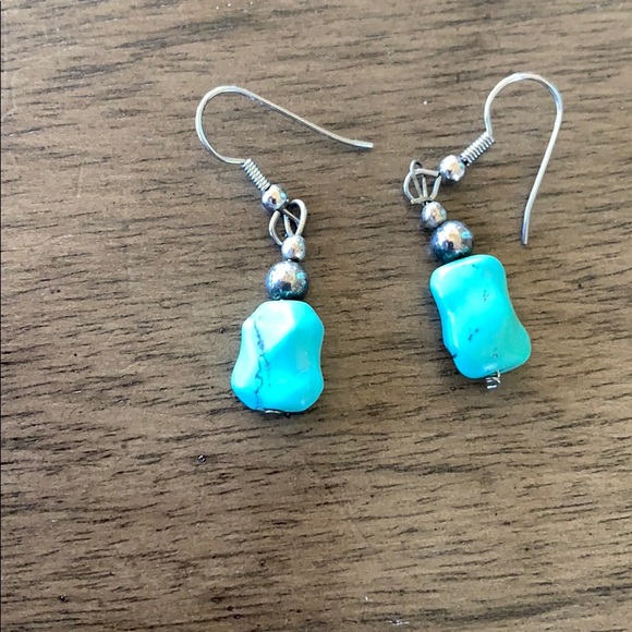 Turquoise Drop Earrings - Picture 2 of 2